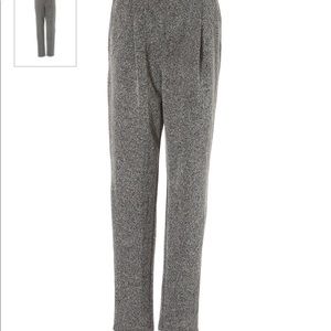 Leith herringbone tweed-like pleated trouser